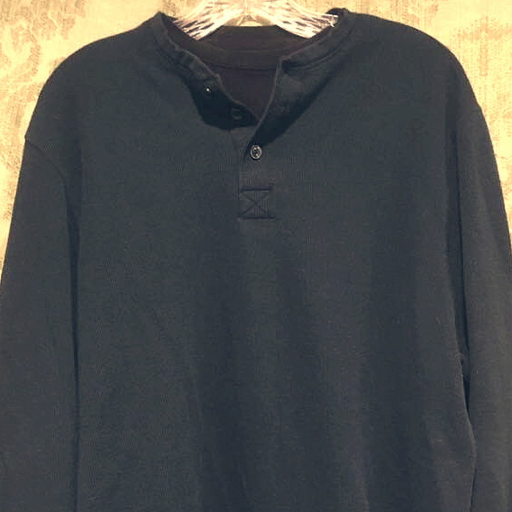 HAGGAR Navy Blue/Black Layered Pullover Shirt, LT